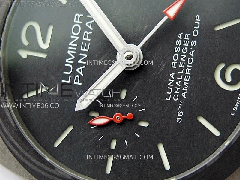PAM1096 W Luminor GMT 42mm Titanium VSF 1:1 Best Edition Black Dial on Black Leather Strap P.9011 Super Clone